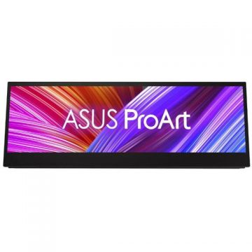 Asus Monitor Portabil IPS LED ASUS ProArt 14 PA147CDV, Full HD (1920 x 550), HDMI, USB Type-C, Touchscreen, Pivot, Boxe, Negru