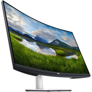 Dell Monitor curbat LED VA Dell 31.5, UHD 4K, Display Port, FreeSync, HDR, Pivot, Argintiu, S3221QSA