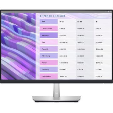 Dell Monitor  Dell P2423,  24 WUXGA, 1920x1200, IPS, LED,VGA, DVI, HDMI, DisplayPort, Pivot, Negru/Argintiu