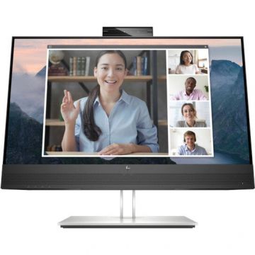 HP Monitor LED HP E24mv G4 23.8 inch FHD IPS 5 ms 60 Hz Webcam, Negru