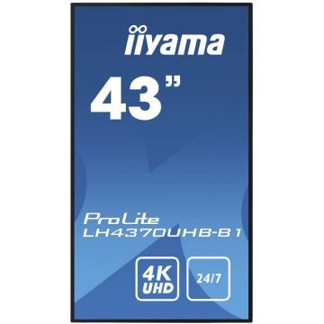 IIYAMA Monitor iiyama LH4370UHB-B1 43 Digital Signage 4K UHD, 700cd/m² 24/7, Negru