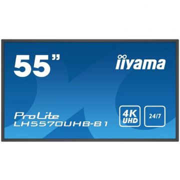 IIYAMA Monitor Iiyama LH5570UHB-B1 55 Digital Signage 4K UHD, 700cd/m² 24/7, Negru