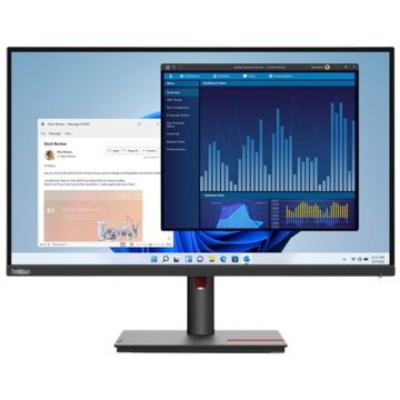 Lenovo Monitor IPS LED Lenovo ThinkVision 27 T27h-30, QHD 2560 x 1440, HDMI, DisplayPort, Pivot Negru