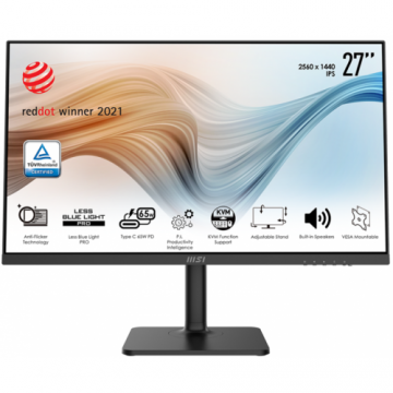 MSI Monitor LED MSI Modern MD272QP, 27inch, 2560x1440, 4ms, Negru MSI Monitor LED MSI Modern MD272QP, 27inch, 2560x1440, 4ms, Negru