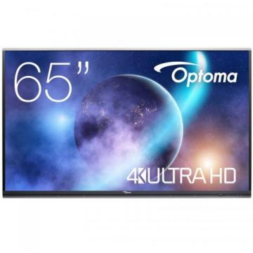 OPTOMA Display interactiv Optoma 5652RK, 65inch, 3840x2160pixeli, Android 9.0, Negru