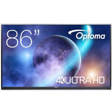 OPTOMA Tabla interactiva Optoma 5862RK, 86, 4K UHD, Procesor Quad Core A73, 4GB RAM, 32GB, Android 9.0