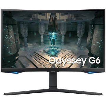Samsung Monitor Gaming curbat LED SAMSUNG Odyssey G6 LS27BG650EUXEN, 27, QHD, 240Hz, AMD FreeSync Premium Pro, HDR600, Negru