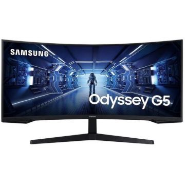 Samsung Monitor Gaming VA LED Samsung 34 LC34G55TWWPXEN, Full HD (1920 x 1080), HDMI, DisplayPort, AMD FreeSync, Ecran Curbat, 165 Hz, 1 ms, Negru
