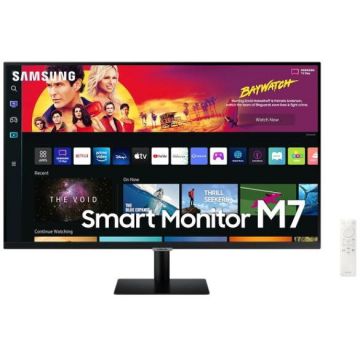 Samsung Monitor VA LED Samsung 32 M7 LS32BM700UPXEN, Ultra HD (3840 x 2160), HDMI, Bluetooth, Smart TV Experience, Boxe, Negru