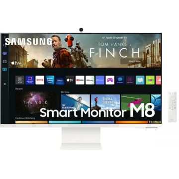 Samsung Monitor VA LED Samsung M8 32 LS32BM801UUXEN, Ultra HD (3840 x 2160), HDMI, Bluetooth, Smart TV, Boxe, Alb